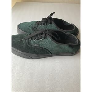 Vans Off the Wall Scotchgard Green Suede Leather Low Top Shoes Size 10